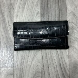 Pelle Studio Envelope Wallets Womens Black Wilsons Patent Leather with ID Window